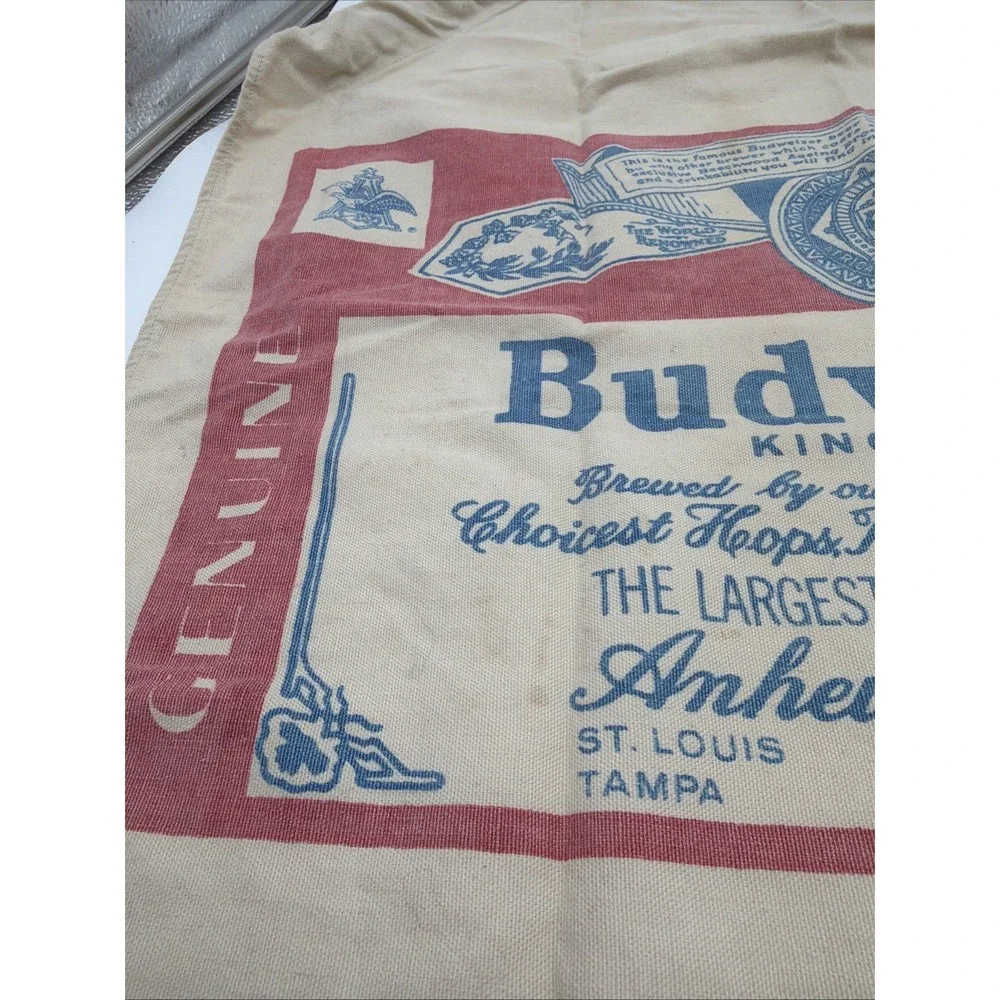 Vintage 70's Budweiser Advertising Apron Ocean House Laguna Beach Cal. USA